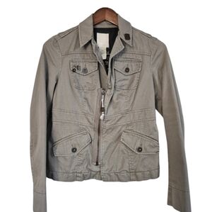 Diesel Vintage Greige Cotton Zip Up Jacket Lined Medium